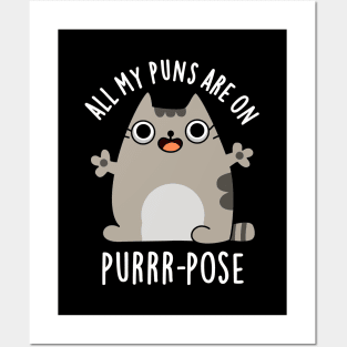 All My Puns Are On Purrr-pose Cute Cat Pun Posters and Art